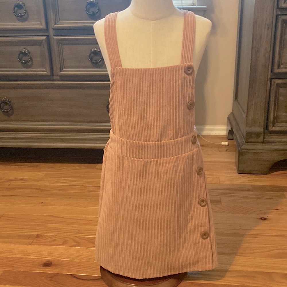 Girls Art Class Rose colored Corduroy Overalls Size S 6/6X